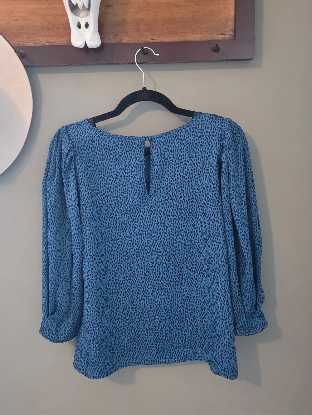 Banana Republic Blue Print Blouse Size S